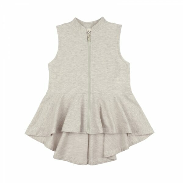 Cardigan short sleeve with ribbon gray blended