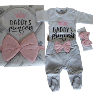 Baby kledingset 5-delig  Prinses met sterren in wit / roze newborn