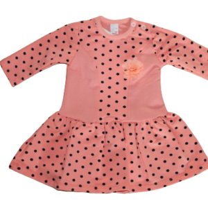 Girl’s dress dots in peach