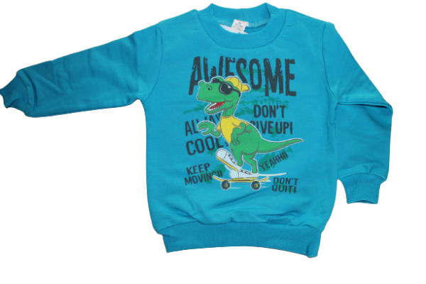 Sweater Dino in elektrisch blauw