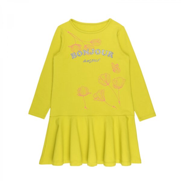 Dress with print neon yellow