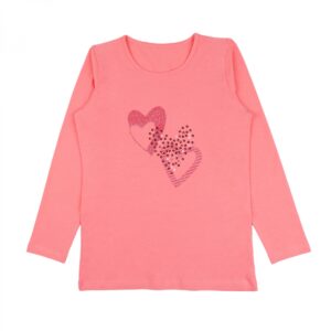 T-shirt long sleeves with print peach