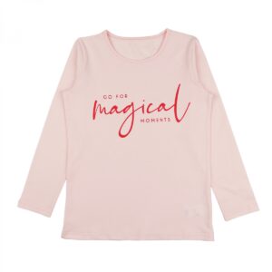 T-shirt long sleeves with print powder pink