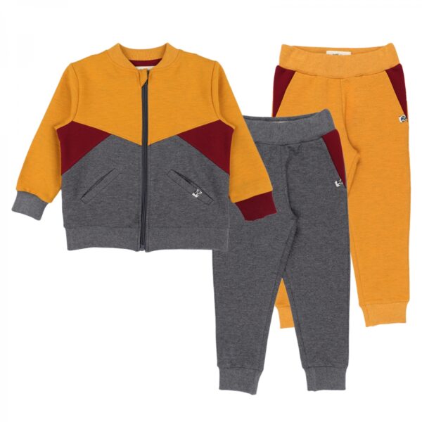 Jogging outfit ( 3 piece set ) graphite+ orange mixed