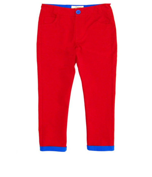 Pantalon rouge-bleu