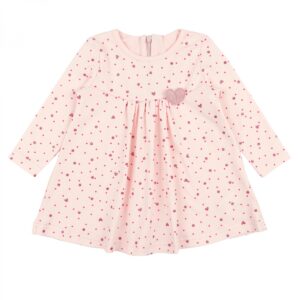 Dress with polka dots and hearts powder pink