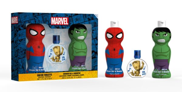 Marvel Heroes set EDT 50 ml  + 2 x 1D Gel & Shampoo 400 ml Spider-Man & Hulk