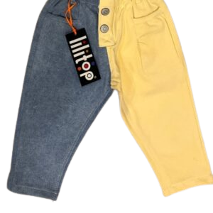 Jeans in geel en blauw