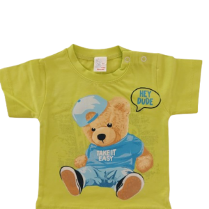 Lichtgroen t-shirt met een beer