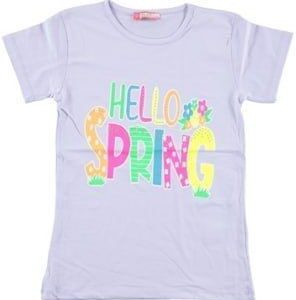 Paars T-shirt ” HELLO SPRING “