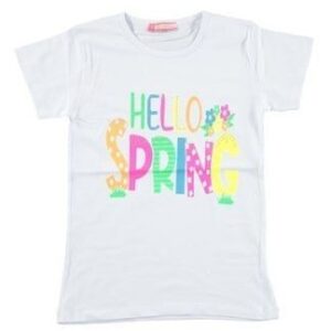 Wit T-shirt ” HELLO SPRING “
