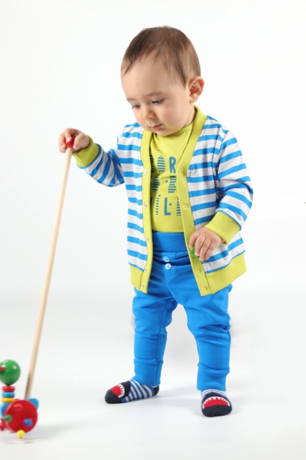 Babybroekje met knopen blauw